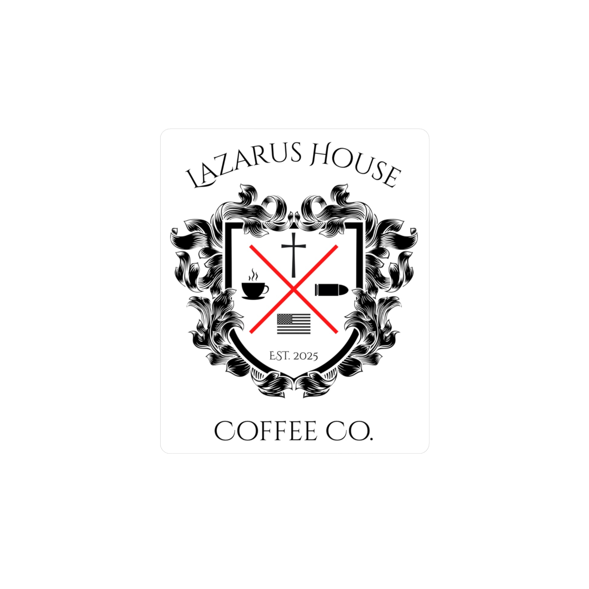 Lazarus House Coffee Co. Kiss-Cut Vinyl Decals | Custom Stickers for Coffee Lovers, Home Decor, Laptop, Journals, Gifts